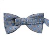 Grey bow tie with blue cashmere reverse