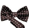 Brown bow tie with white daisies reverse