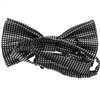 Black bow tie with checks reverse