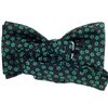 Black bow tie with green flowers reverse