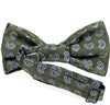 Olive green bow tie with paisley reverse