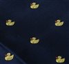 Blue bow tie and pocket square with ducks woven