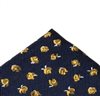 Blue pocket square with yellow roses