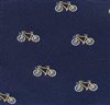 Dark Blue Pocket Square with Yellow Bicycles