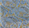 Yellow pocket square with sky blue paisley