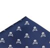 Blue Pocket Square with skulls