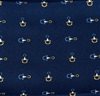 Blue pocket square with stirrups
