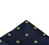 Blue pocket square with yellow ducks