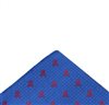 Royal blue pocket square with red skulls