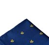 Royal blue pocket square with yellow ducks