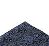 Grey pocket square with blue cashmere