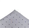 Grey Pocket Square with Blue Dots
