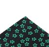 Black pocket square with green flowers