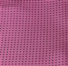 Pink pocket square with black dots