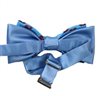 Reverse sky blue bow tie with cashmere