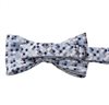 Blue bow tie with geometric design reverse