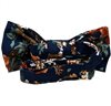 Reverse dark blue bow tie with flowers