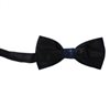 Reverse dark blue bow tie with turquoise dots