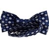 Blue bow tie reverse with white daisies