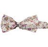 Reverse Beige bow tie with beige and lilac flowers