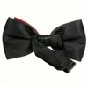 Reverse black and garnet satin bow tie