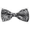 Reverse white bow tie with black cashmere