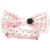 White bow tie reverse with red daisies