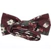 Bordeaux bow tie reverse with flowers