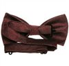 Reverse burgundy and silver bow tie