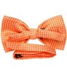 Orange bow tie reverse with white dots