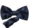 Reverse dark blue satin bow tie