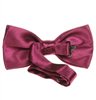 Reverse magenta satin bow tie