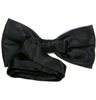 Reverse mauve and black satin bow tie