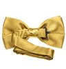 Reverse ocher gold satin bow tie