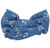 Reverse jeans bow tie with anchors