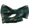 Dark green bow tie reverse with heraldic shield