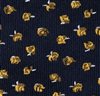 Dark blue bow tie woven with roses
