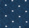 Blue bow tie and pocket square with white dots woven