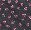 Dark grey bow tie woven with roses