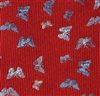 Garnet bow tie and pocket square with butterflies woven