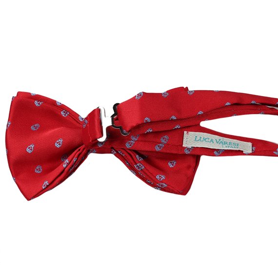 Bordeaux Bow Tie with Skulls