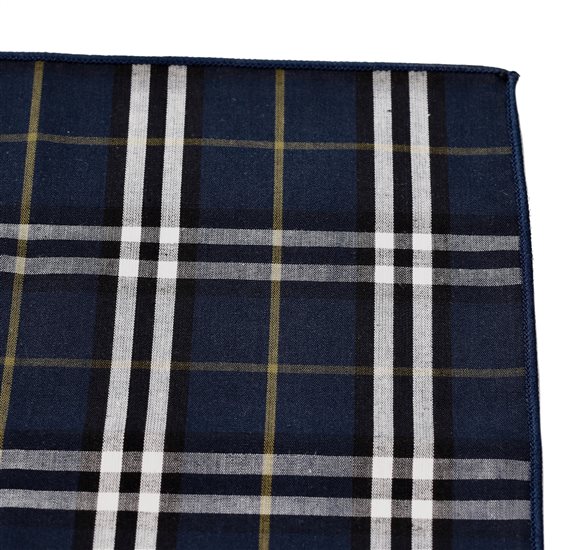Blue Tartan Pocket Square