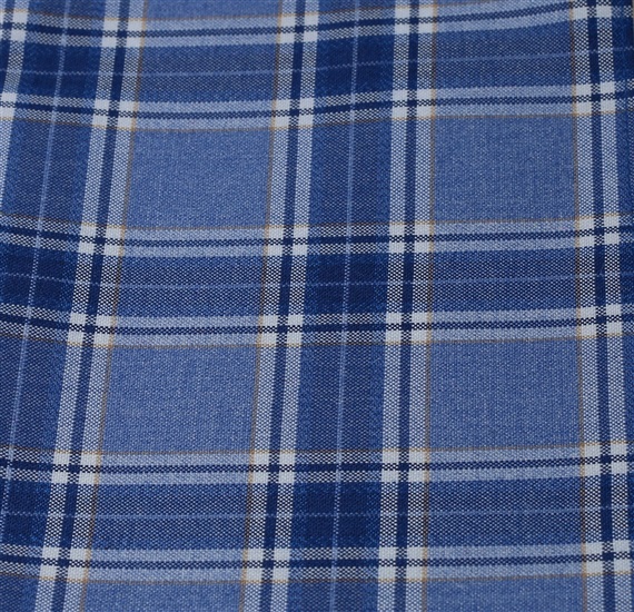 Blue checked pocket square