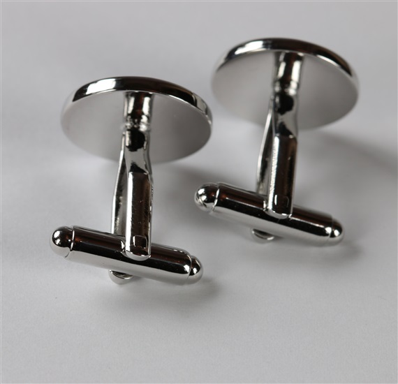 Blue Bike Cufflinks Reverse