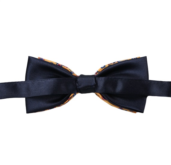 Reverse yellow bow tie with cashmere