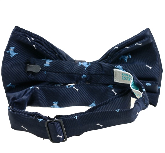 Deep blue bow tie reverse with sky blue schnauzer