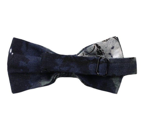 Reverse blue and grey bow tie