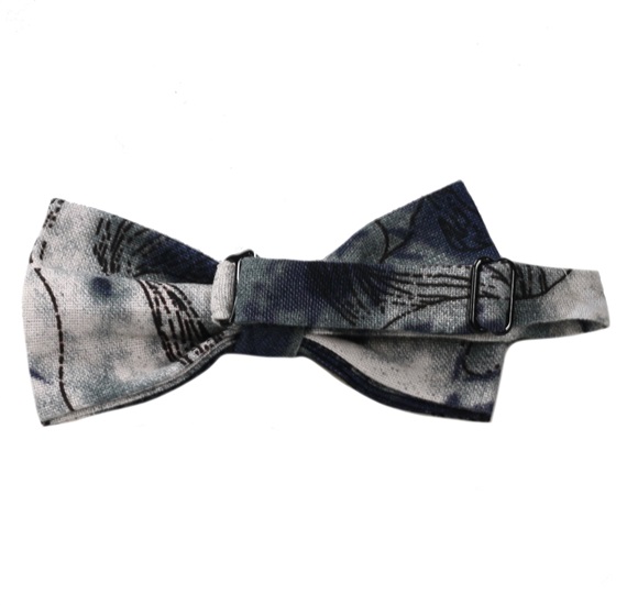 Reverse blue and grey bow tie