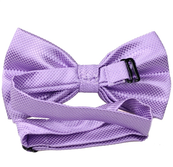 Reverse mauve satin bow tie