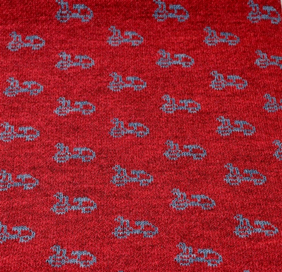 Garnet scarf with sky blue woven